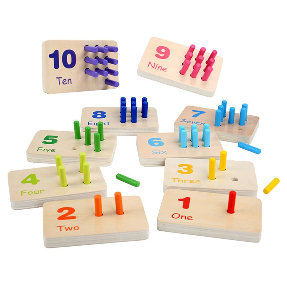 Tablero de Clavijas para Contar números del 1 al 10, Juguete de clasificación para la cognición matemática temprana