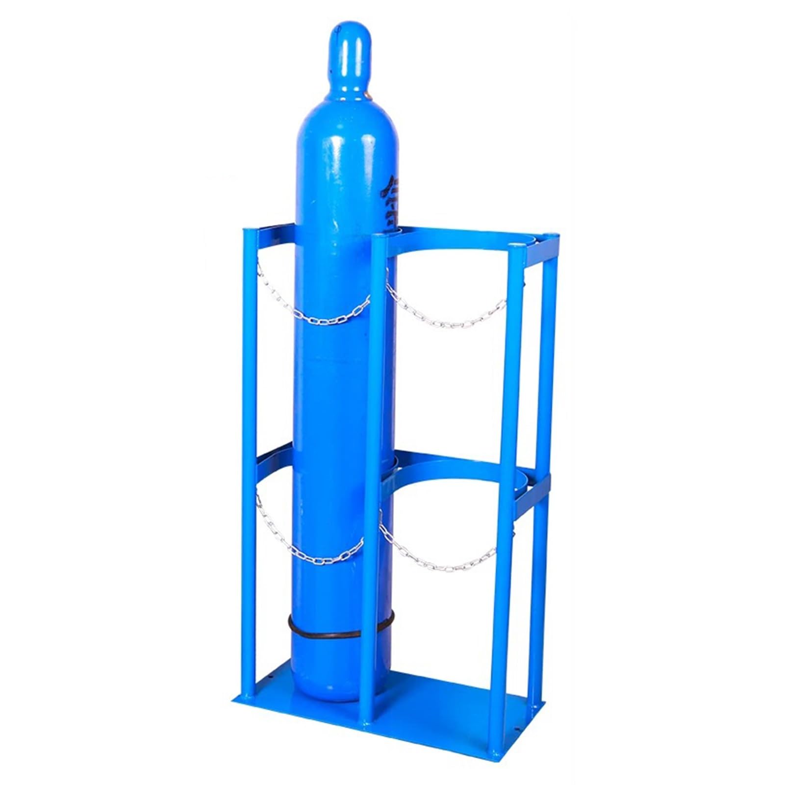 WQPMNYG 40L Oxygen Tank Holder Stand - Heavy-Duty Metal Storage Rack for CO2 & Nitrogen Cylinders - Freestanding Design with Anti-Tipping Device - Ideal for Factory, Workshop, Hospital & Laboratory