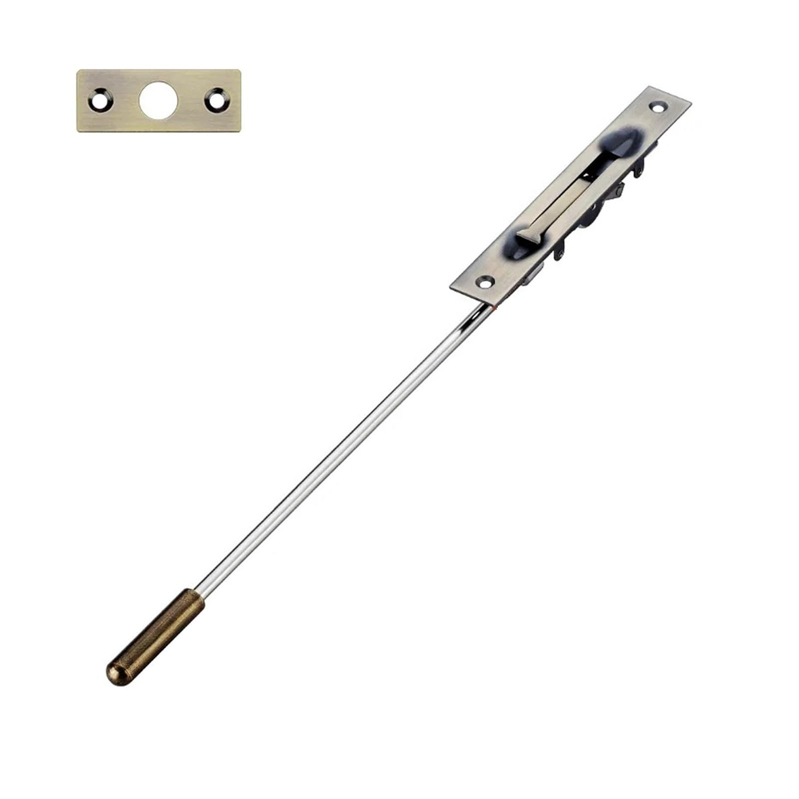 Ayztantine Women's Bronze 300Mm Door Flush Bolt Latch Lock Concealed Door 304 Stainless Steel Security Door Concealed Latch Of The Earth And For Bedroom, Bathroom(Bronze 300Mm)