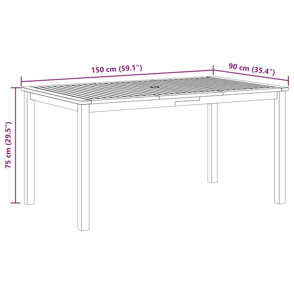 vidaXL Akazienholz Massiv Gartentisch Garten Esstisch Holztisch Terrassentisch