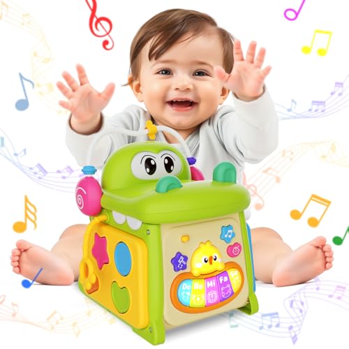 Image of Toys for 1 Year Old Girl Gifts, First Birthday Gifts for Girls Boys, 8-in-1 Multi-Functional Learning Montessori Toddler Toys with Learning and Playing, Educational Musical Baby Toy 6-12 12-18 Months
