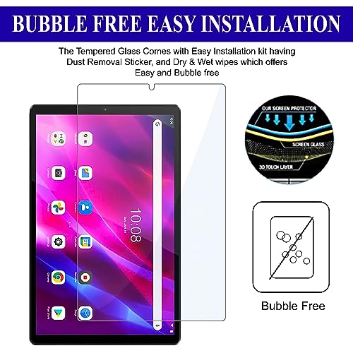 Image of Premium Tempered Glass Full Screen Protector for Lenovo Tab M10 Plus / M10 FHD Plus (TB-X606X / TB-X606V / TB-X606F) (10.3 inch) Pack of 1
