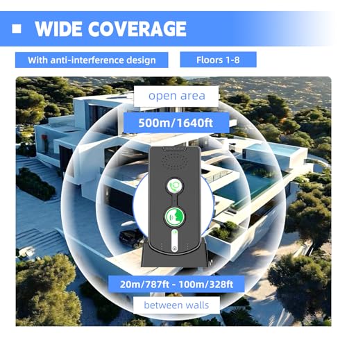 2 Way Intercoms Wireless for Home Office,Portable Room to Room Long Range Intercom System with Charging Base,30 Days Long Standby Time 5 Level Volume Adjustment, Expand to 5 Intercoms (2025 Upgraded) - Thumbnail 3