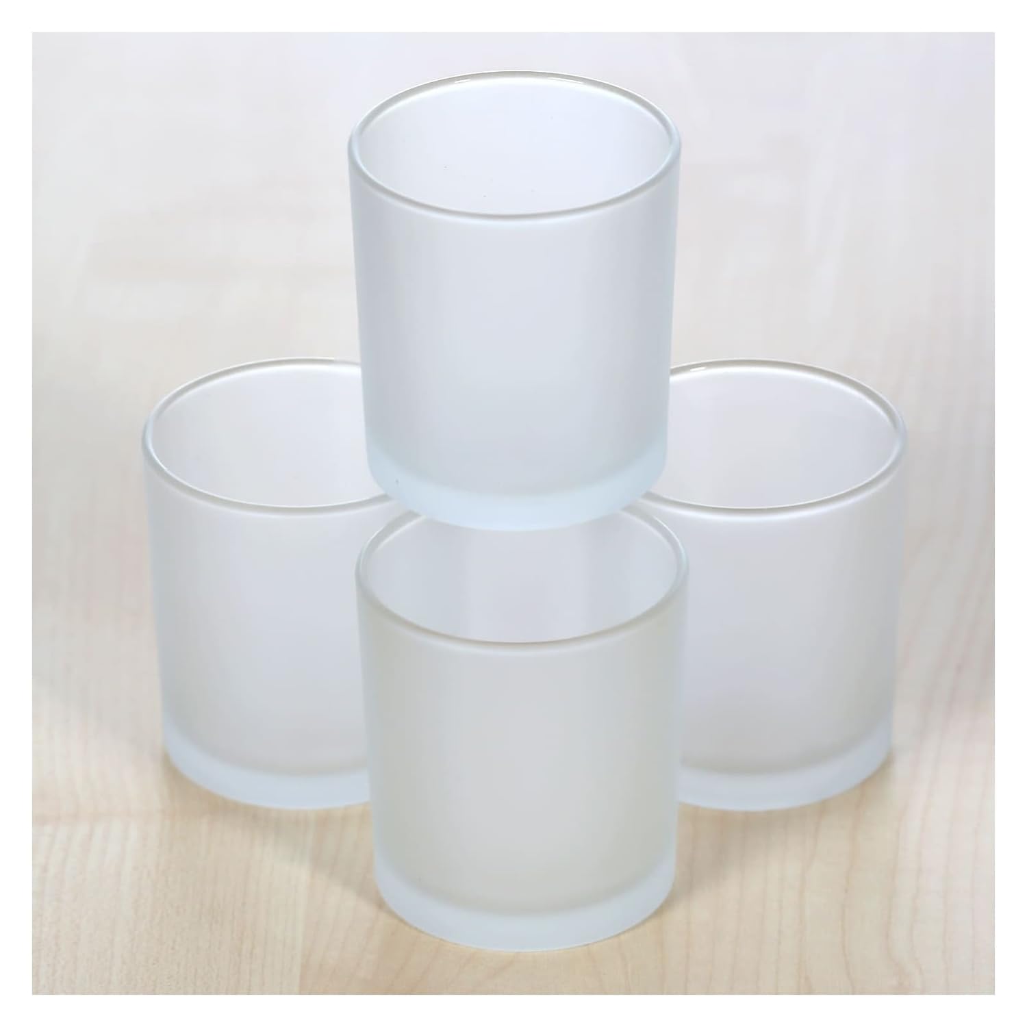 gefrostetes Votivglas Teelichtgläser Ø 70mm Teelichter Windlicht Teelicht, Größe:20er Set