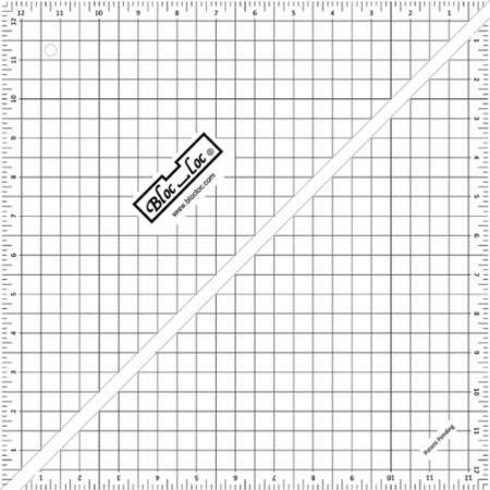 Bloc Loc~12.5" Half Square Triangle Ruler, Acrylic Ruler