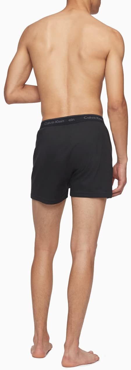 Calvin Klein Men's Cotton Classics 3-Pack Knit Boxer 3 Black Small