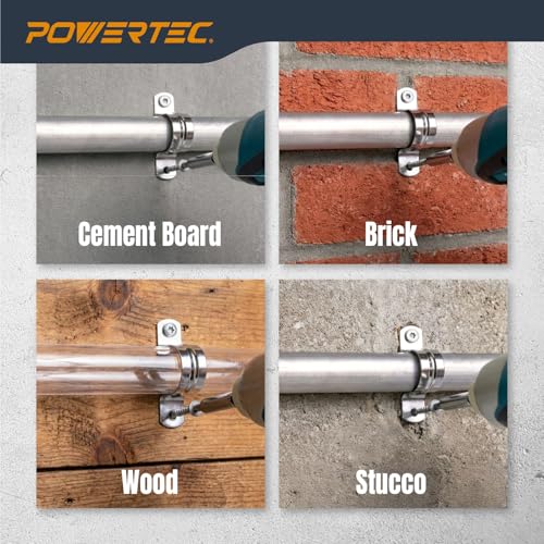Image of POWERTEC Cement Screws #8 x 1-1 /4″, Ruspert Coated Concrete Screws with T25 Torx Star Drive Bit - High-Low Thread Masonry Screws for Cement Board, Concrete & Brick, 200-Pack (72319)