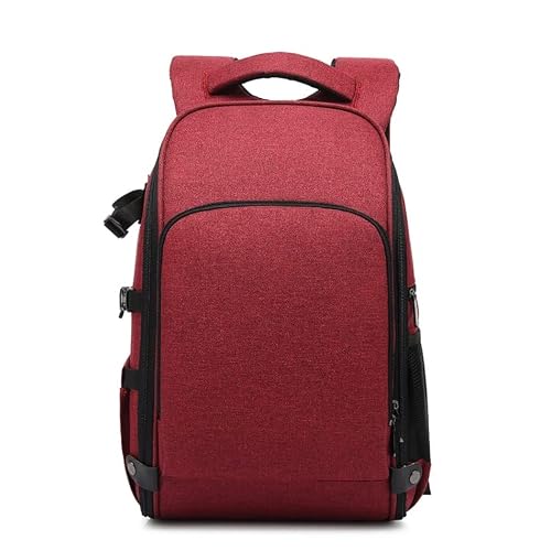 Luminea Cationic SLR Backpack Waterproof Photography Backpack with Headphone Cable Hole (Red)