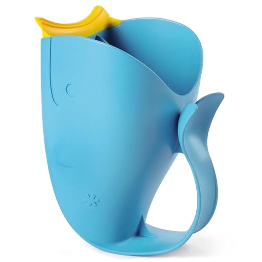 Skip Hop Baby Bath Rinse Cup MOBY Tear-Free Waterfall Rinser Blue Age 0+