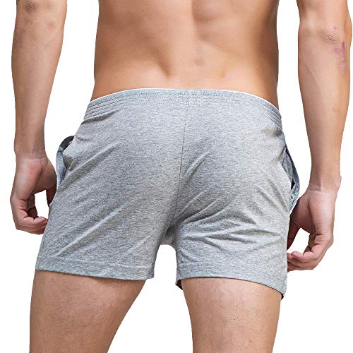 Rexcyril Men's Running Workout Active Shorts Cotton Gym Training Lounge Sleep Bottoms4