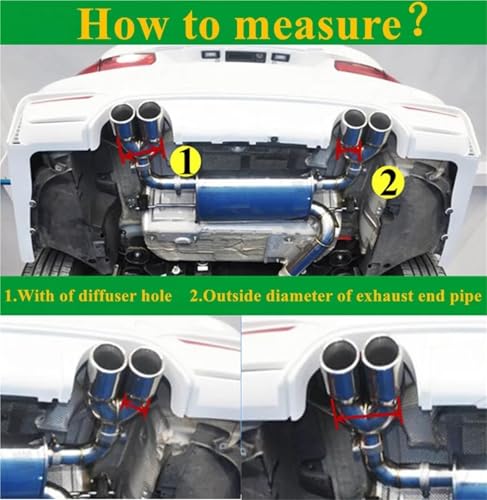 Tuyau d'échappement double en carbone mat universel pour modification auto