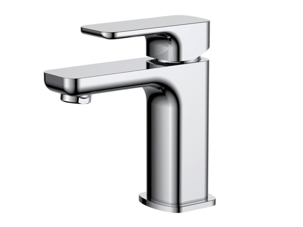 Aqua Bagno | Waschtischarmatur Einhebelmischer in Chrom-Optik, Wasserhahn | EHM aus Messing verchromt, Keramikkartusche, ohne Ablaufgarnitur, Waschbecken-Armatur