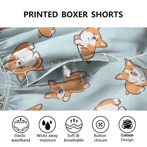Image of Men's Boxer Shorts Cotton Loose Underwear with Button Fly