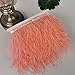 15-20CM Pluma de Avestruz Cinta de Adorno 10M Teñido Varios Flecos de Plumas de Avestruz Real Fluffy para manualidades Vestido Falda Accesorio de Costura-Coral,10Meters