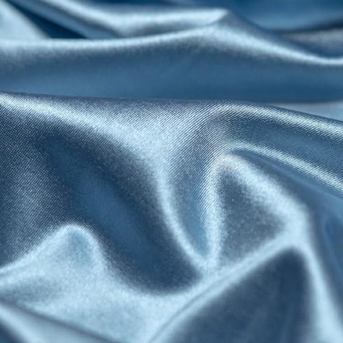 Ice Fabrics Tissu Spandex satin extensible 4 directions, bleu ciel