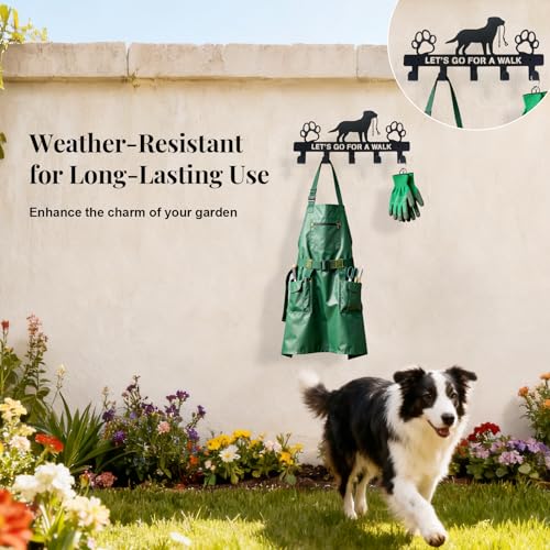 Dog Leash Holder for Wall, Key Holder Mount with 5 Metal Hooks, Pet Leash and Key Organizer, Screw Mounted Rack for Leashes Keys Collars, Entryway Garage Mudroom by Generic - Image 7