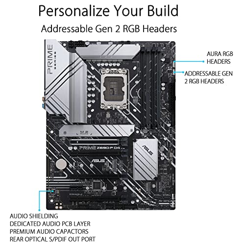 Image of Intel Core i5-12600K 12th Gen 10-Core 3.7 GHz LGA 1700 125W Intel UHD Graphics 770 Desktop Processor with ASUS Prime Z690-P D4 LGA 1700 Intel 12th Gen ATX Motherboard Motherboard