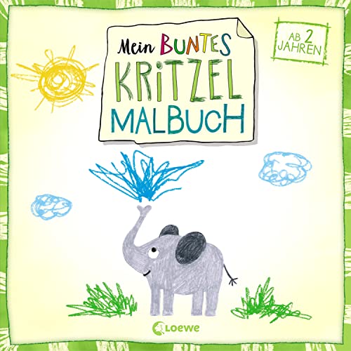 Mein buntes Kritzel-Malbuch (Elefant): Kunterbunter Malspaß für Kinder ab 2 Jahren