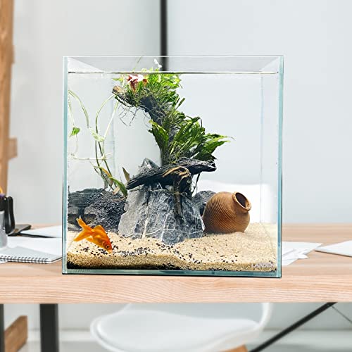Image of Landen 30C 6.6 Gallon Rimless Low Iron Aquarium Tank, W11.8xD11.8xH11.8 in(30x30x30cm) 5mm Thickness with Nano Foam Leveling Mat Included