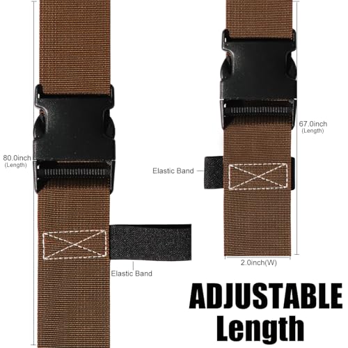 Image of Luggage Straps for Suitcases TSA Approved-2 Pack Bright Personalized Luggage Belt Strap for Suitcase /Carry On Bag Luggage Accessories for Travel (Brown)