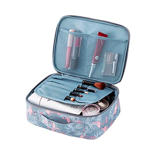 Volwco Travel Make-up Tas, Alpaca Flamingo Bloem Kat Cactus Waterdichte Draagbare make-up Artiest Doos Cosmetische Organizer Opbergtas Voor Cosmetica Make-up Borstels Schoonheid Tool Met Rits