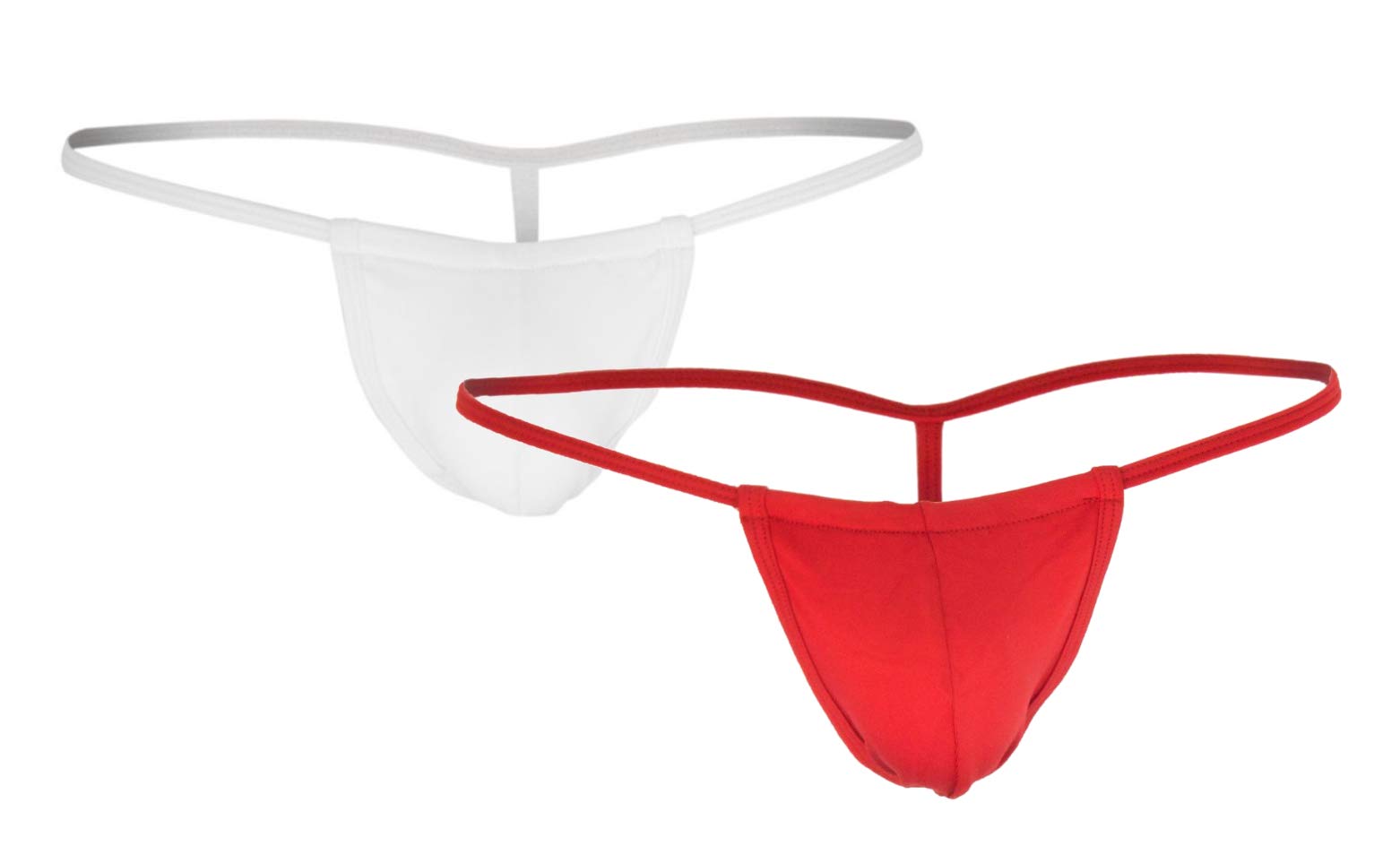 nimra fashion Men's Combo of Polyster Spandex Enhancing Y-Cut Back G-String Thong Sexy Underwear, Free Size Fit for S-M-L Waist, Red and White Color, 2 Pcs Combo-picture-45
