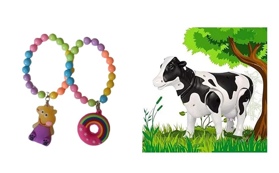 Image of Musical Walking Cow Toy with Light and Sound Effects, Battery Operated with Slap Band, Gift for Brother Sister