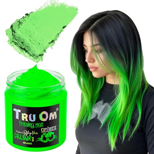Image of Temporay Hair Color Wax | Metallic Shine | For Men & Women | DIY Instant Hair Color | Temporay Color 1 Day 1 Wash | No Ammonia, Bleach & Damage | Neon Green - 100 gram