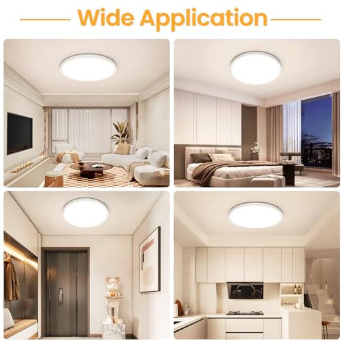 NIBSHOOM Deckenlampe LED Deckenleuchte Rund Flach 4000K,18W/1800LM/IP44 Wasserfest Ultradünn Badezimmer Lampe Decke, Modern Schlicht deckenlampen für Schlafzimmer Wohnzimmer Flur Küche Büro,220*17mm
