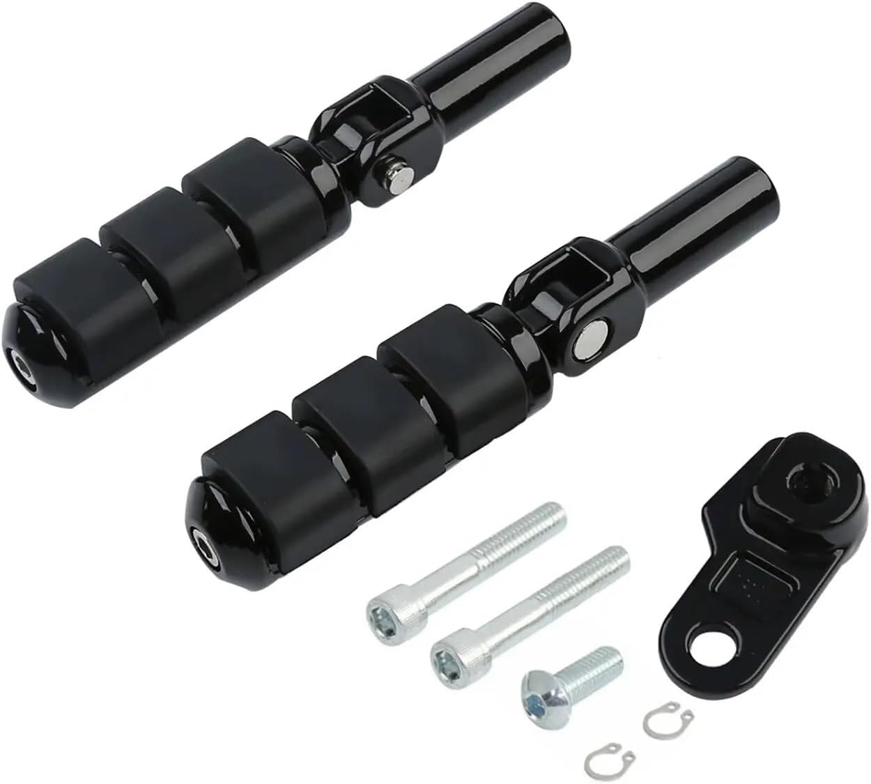 Compatible with Softail Slim 2012 to 2017 FLSTSB 2008 to 2011 Motorcycle Rear Passenger Footrests(Black)