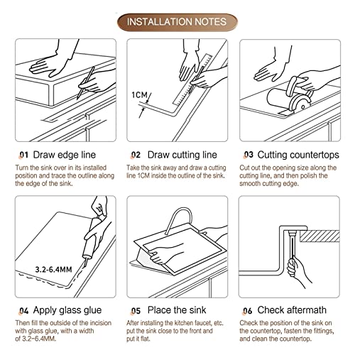 Black Nano Waterfall Sink With Glass Cup Washer For Drop In Work Station Kitchen Sink Farmhouse With Pull-Out Faucet Combo Stainless Steel Single Bowl Bar Utility Sink Undermount, 3 Sizes, 5 Colors ( #TOP6