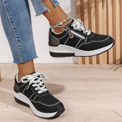 Plus Size Women's Versatile Low Top Fashion Sneakers, 2025 Orthopedic Casual Shoe Footwear with Zipper4