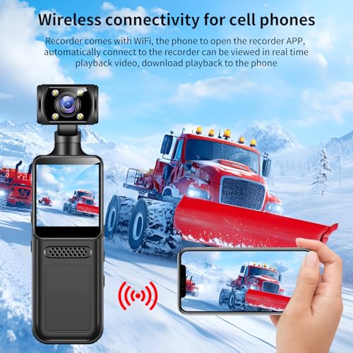 Caméscope de poche 4K avec WiFi et objectif pivotant à 180°