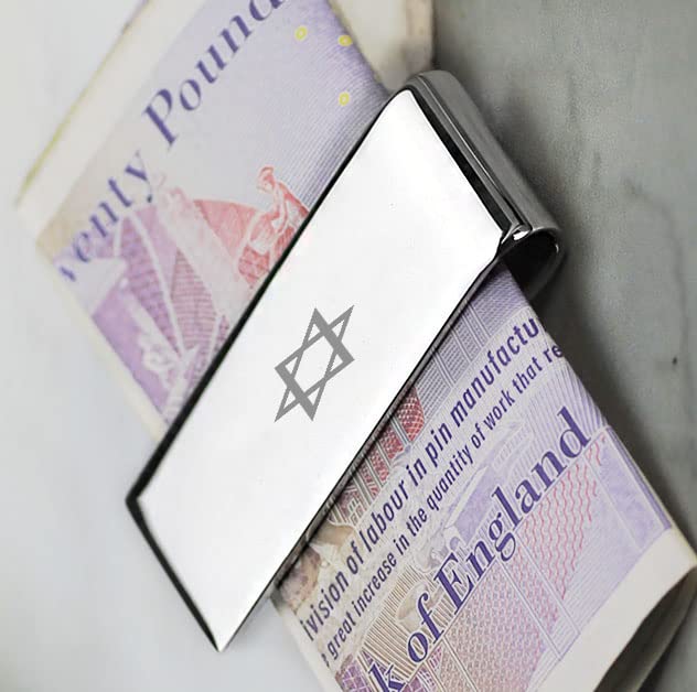 Ashton and Finch Star of David Gifts | Jewish Money Clip | Gift Ideas for Men, Silver, Minimalist3