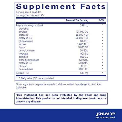 Pure Encapsulations DEUB9 Digestive Enzymes Ultra With Betaine Hcl - Vegetarian Digestive Enzyme Supplement To Support Protein thumb #1