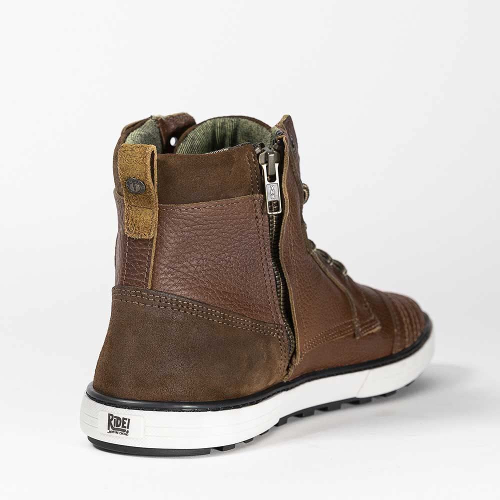 John Doe Motorradschuh Shifter | XTM | Threepoint Protection | Lederstiefel aus Rindsleder | Rutschfeste Sohle