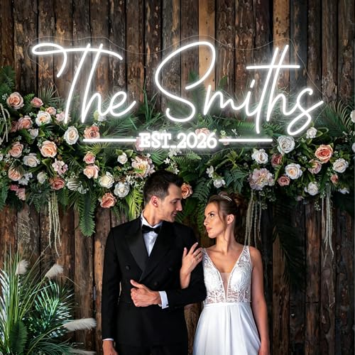 Image of Custom Neon Sign, 10 inch-55 inch Custom Light Up Sign Decoration, Multiple Fonts and Colors, Neon Name Sign Personalized for Wall Decor , Customizable Large Neon Lights for Wedding Birthday Party Bedroom Bar Coffee Shop