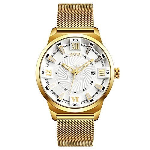 Montre-bracelet à quartz LULI 9166 en alliage blanc imperméable pour hommes d'affaires
