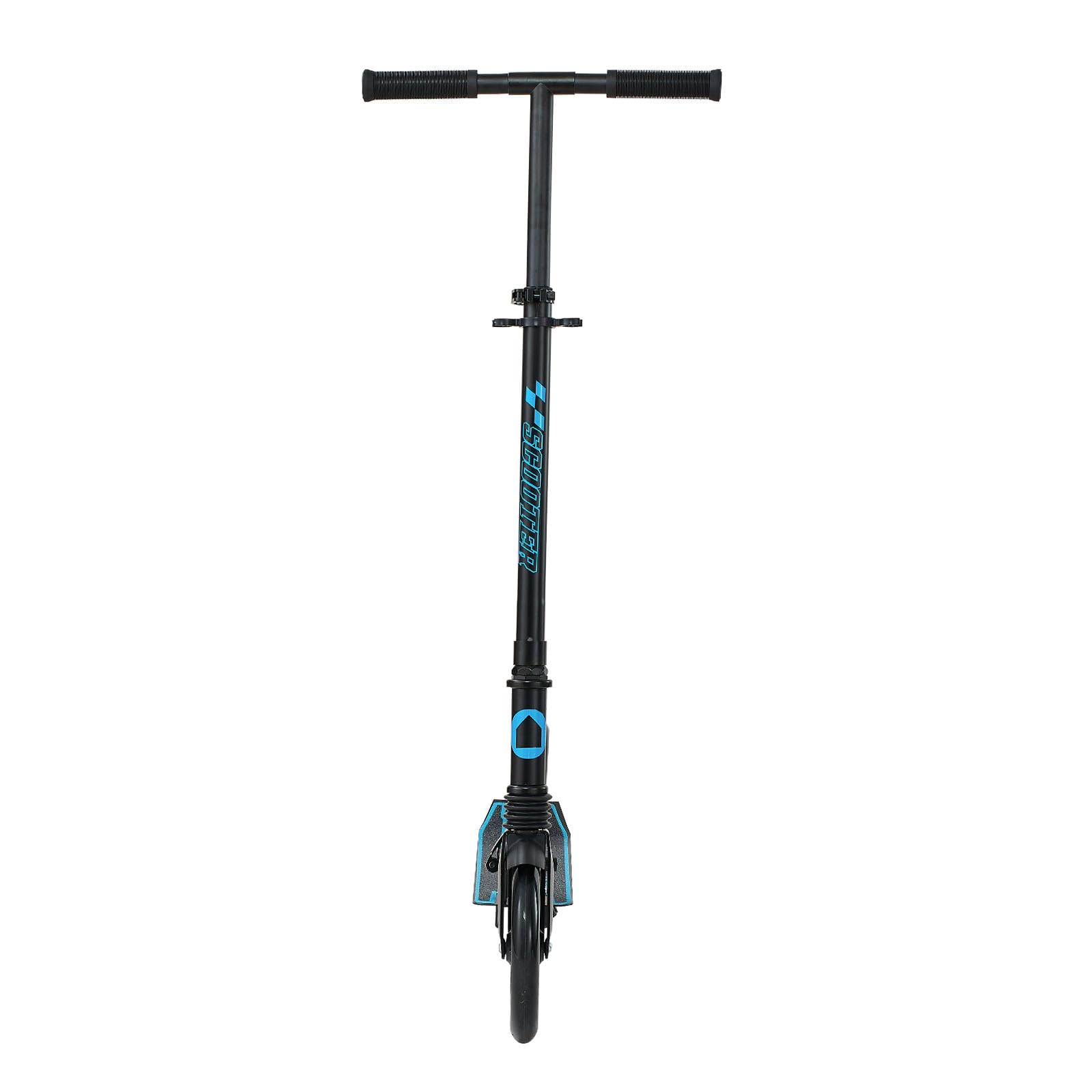 VEVOR Patinete 2 Ruedas, a Niños a Partir de 8 Años, Patinete Urbano Plegable con Manillar Regulable en Altura 860/930/1000 mm y Base Antideslizante, hasta 100 kg, Armazón de Acero, Negro y Azul