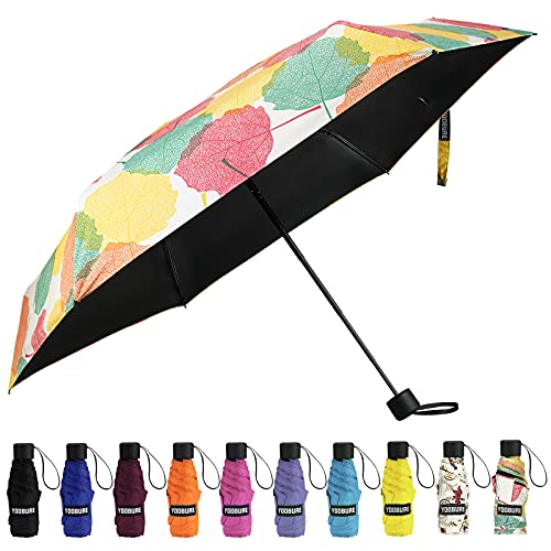 Yoobure Small Mini Umbrella with Case Light Compact Design Perfect for Travel Lightweight Portable Parasol Outdoor Sun&Rain Umbrellas