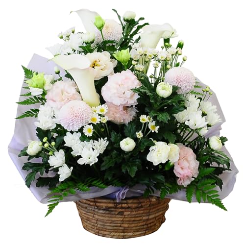 仏花 お供え 法事 法要 仏壇 供花 生花 お供え花 アレンジメント サイズで選べる 色合いで選べる 花工房エーデルワイス(Mサイズ, 色をいれて)