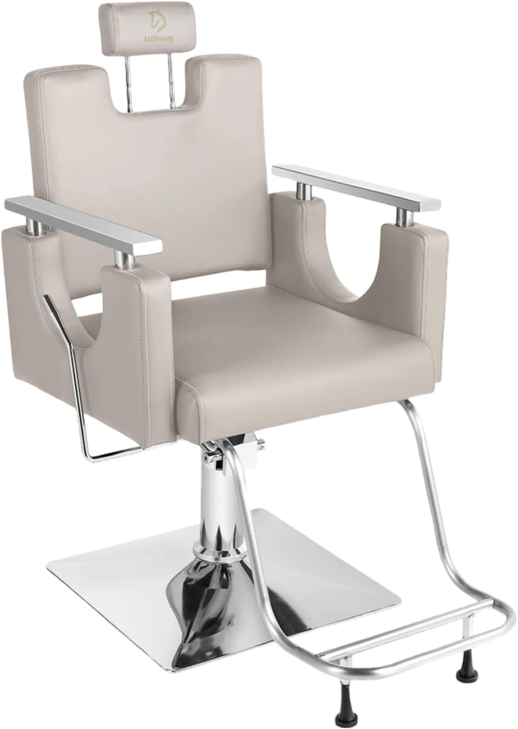 LUXMARS Heavy Duty Barber Chair, 360° Swivel Reclining Salon Chair for Hair Stylist, Height Adjustable Hydraulic Hairdressing Chair with Footrest for Barber Shop, Beauty Salon, Hairdressers