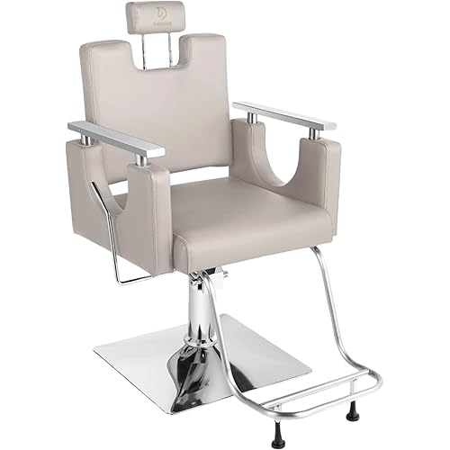 Heavy Duty Barber Chair, 360° Swivel Reclining Salon Chair for Hair Stylist, Height Adjustable Hydraulic Hairdressing Chair with Footrest for Barber Shop, Beauty Salon, Hairdressers