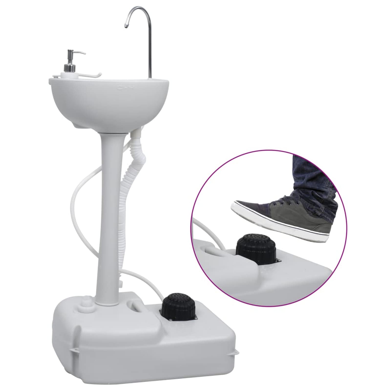 ARKEM Tragbare Campingtoilette Toiletteneimer Mit Deckel Camping mit Waschbecken und Wasserbehälter Bio Toilette