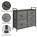 mDesign Storage Dresser Furniture Unit - Large Standing Organizer Chest for Bedroom, Office, Living Room, and Closet - 5 Drawer Removable Fabric Bins - Charcoal Gray/Black, Pack of 1