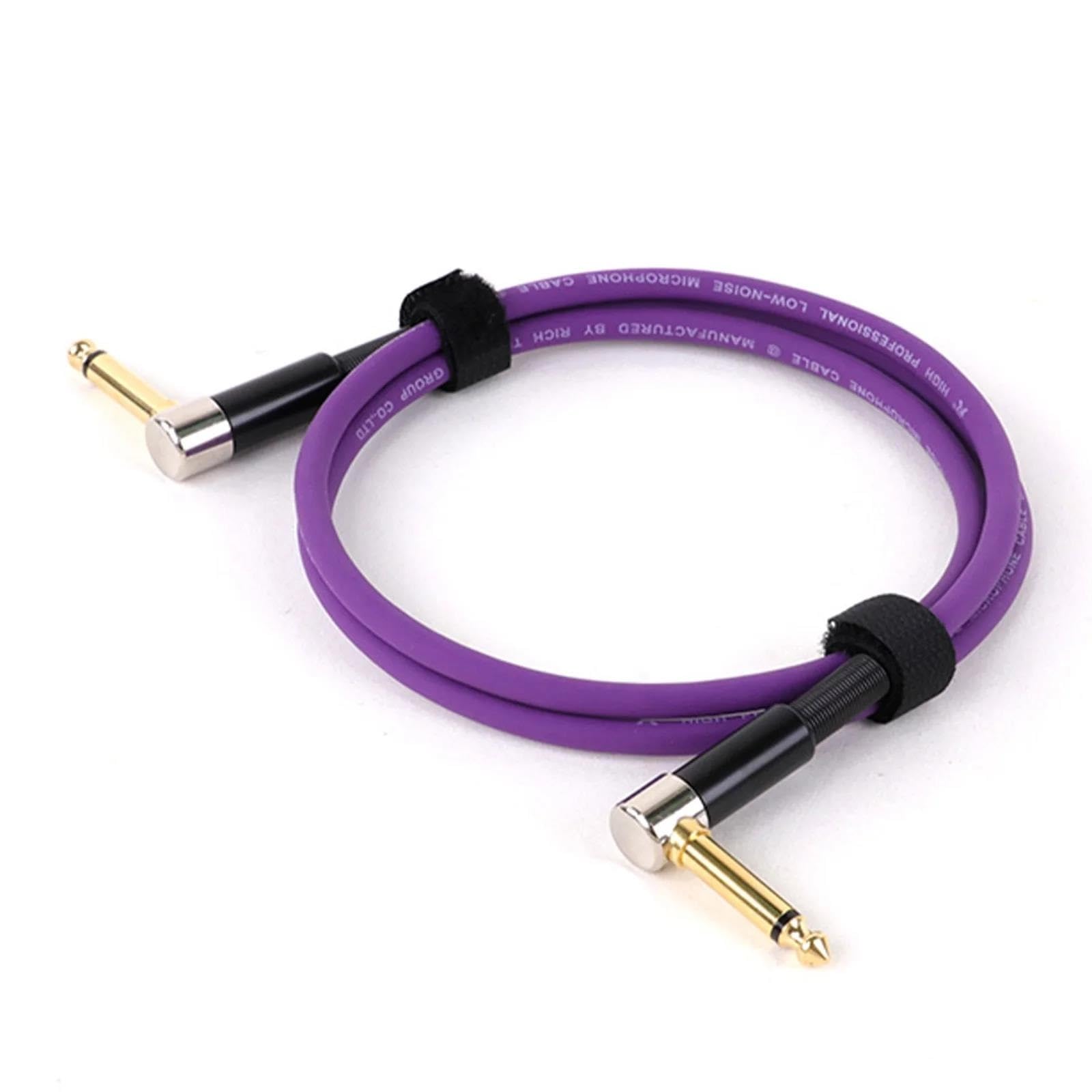 cable de audio de guitarra Cable De Guitarra Eléctrica De 1/4 De Pulgada TS Cable De Instrumento Cable De Conexión De Guitarra De 6,35 Amperios Chapado En Oro De Ángulo Recto A Ángulo Recto(Purple,8m)