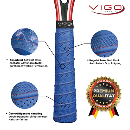 VIGO SPORTS selbstklebendes Tennis Griffband mit Anti-Schweiß Technologie – rutschfestes Badminton Griffband universell für Tennisschläger, Badminton Schläger & Overgrip - Griffband Tennisschläger - Image 3