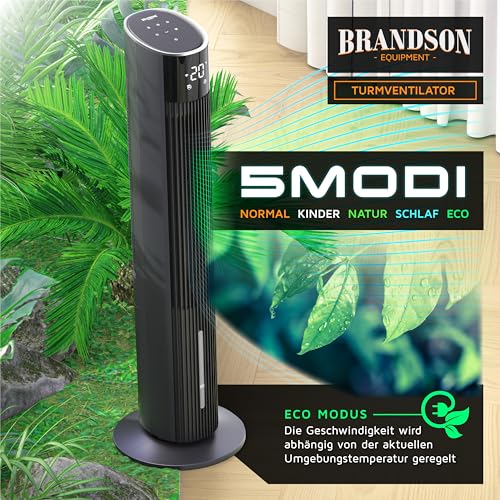 Brandson - Turmventilator mit Wasserkühlung ECO GREEN - sehr leise - Wifi Smart Home/Alexa Sprachsteuerung - Sieger Ventilatoren und Luftkühler 2026 – Klimaanlage mobil - Standventilator – Oszillation 5