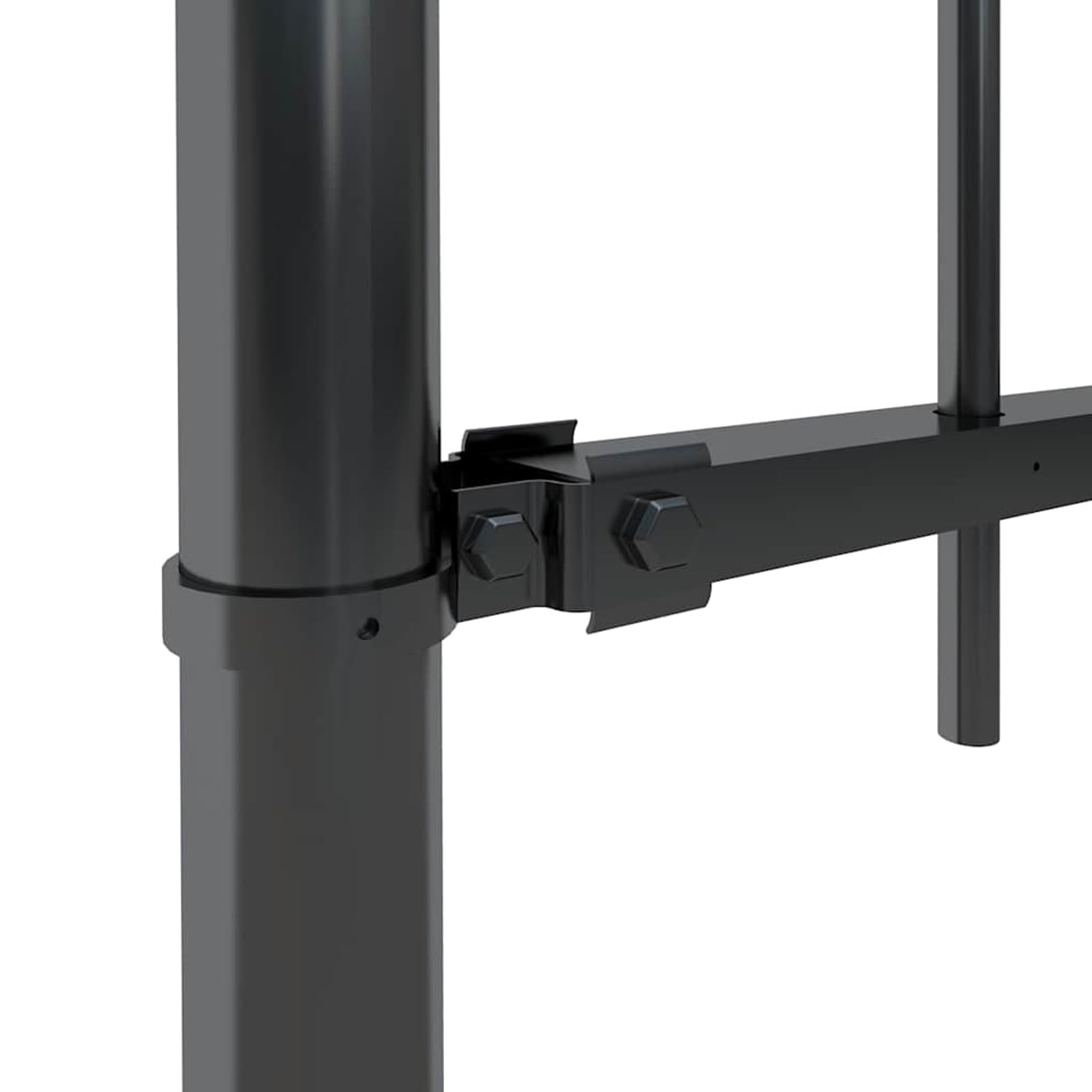 Ogrodzenie ogrodowe ze stali z grotami włóczni, długość 510 cm x wysokość 110 cm, czarne, malowane proszkowo, 3 elementy + 4 słupki, stabilne ogrodzenie na prywatną działkę