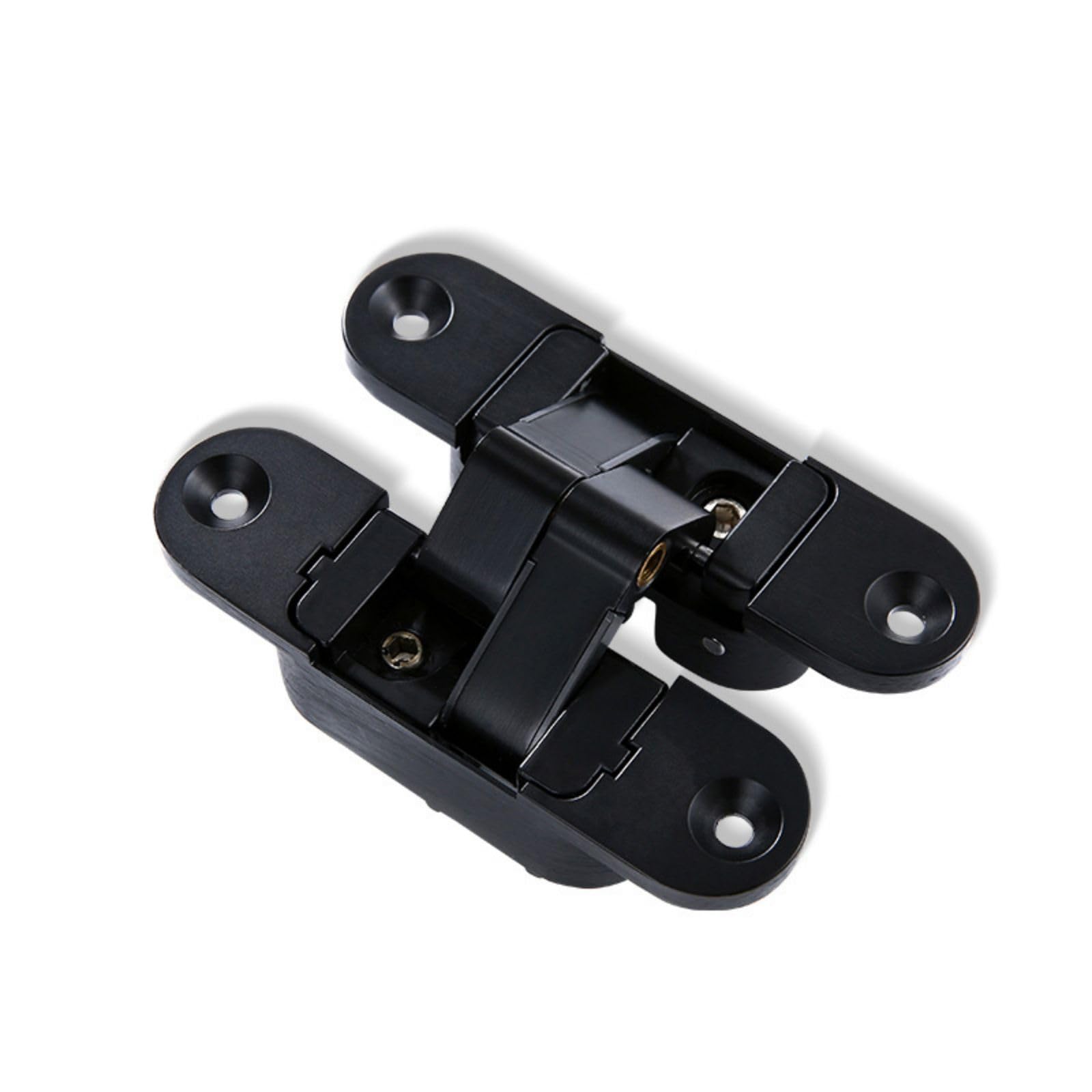 Tertioi Black Right Opening 180 Degree Swing Hidden Hinges Invisible Door Heavy Duty Zinc Alloy Adjustable Hinge Door Accessories Adjustable Concealment